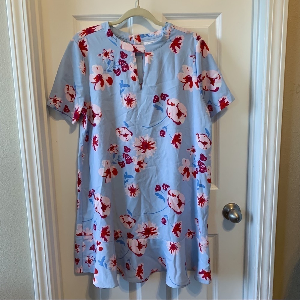 NWT Mud pie light blue floral swing dress